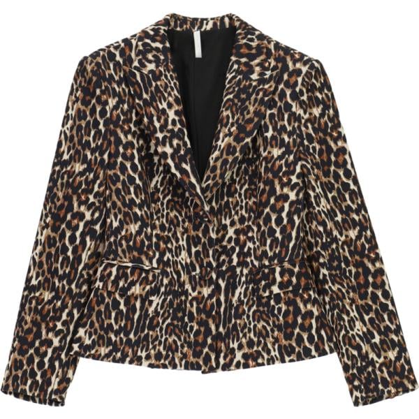 Giacca da donna in marrone scuro animalier monopetto Imperial Imperial