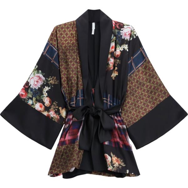 kimono Imperial nero con stampe