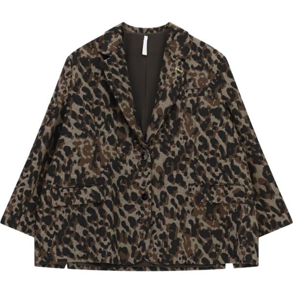 Giacca da donna in marrone scuro con stampe monopetto con bottoni Imperial