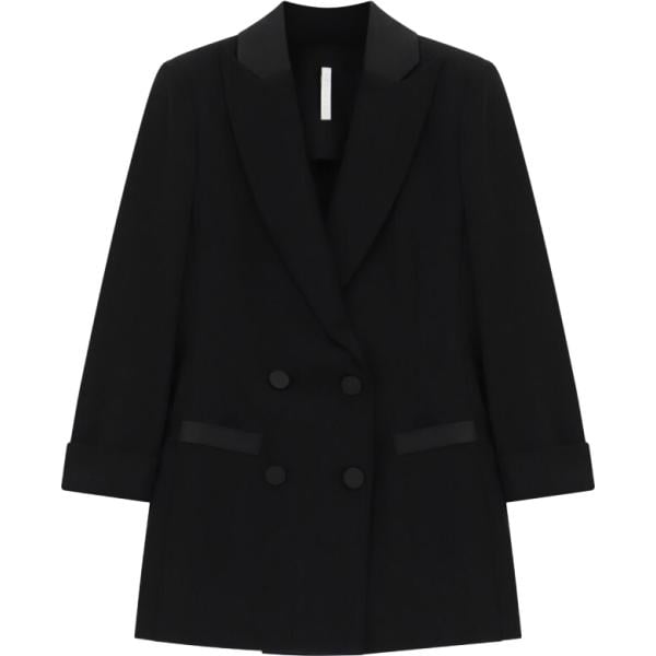 Giacca da donna in nero pece collo con revers Imperial