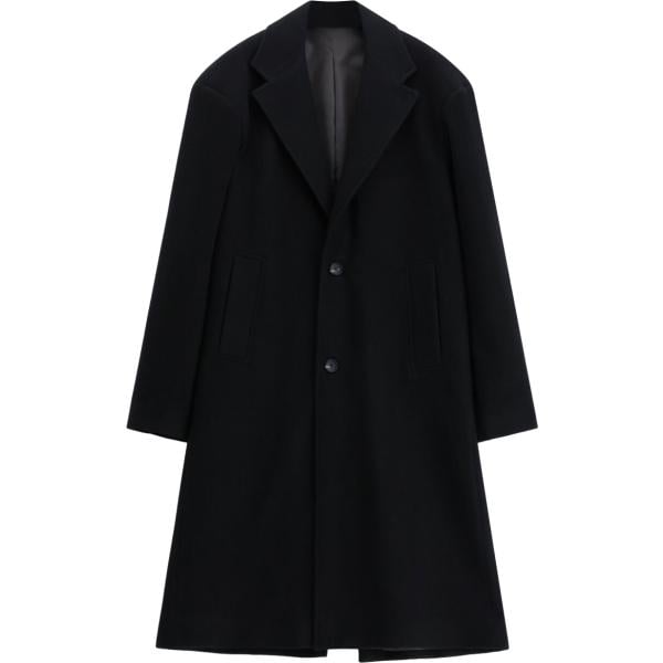Cappotto da uomo in nero pece collo con revers monopetto Imperial