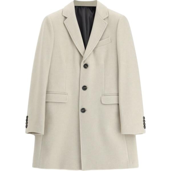 Cappotto da uomo in grigio chiaro collo con revers monopetto Imperial