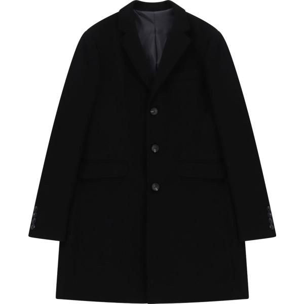 Cappotto da uomo in nero pece collo con revers monopetto Imperial