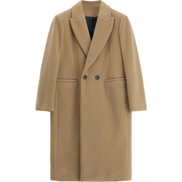Cappotto da uomo doppiopetto in marrone chiaro collo con revers lungo Imperial