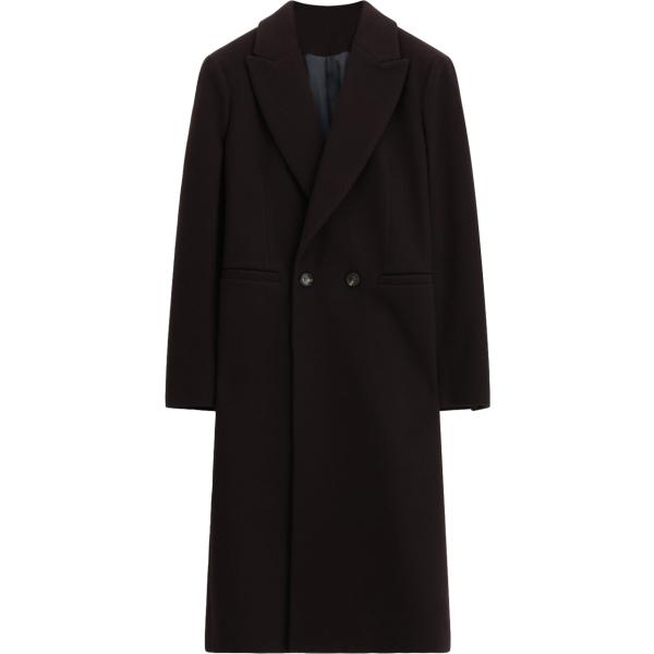 Cappotto da uomo doppiopetto in marrone scuro collo con revers lungo Imperial