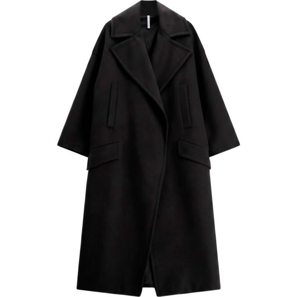Cappotto da donna in nero pece con stampe Imperial