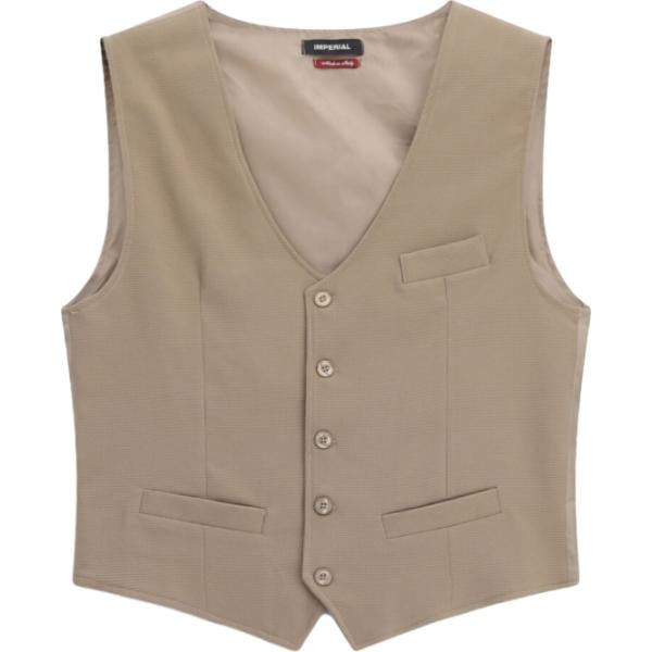 Gilet da uomo in marrone chiaro con scollo monopetto Imperial