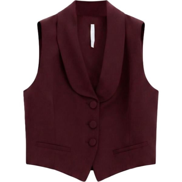 Gilet da donna in marrone scuro monopetto Imperial