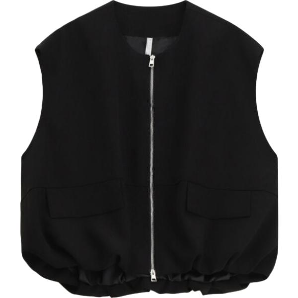 Gilet da donna in nero pece senza maniche con zip Imperial