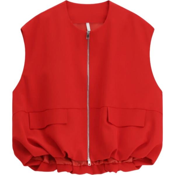 Gilet da donna in rosso classico senza maniche con zip Imperial Imperial