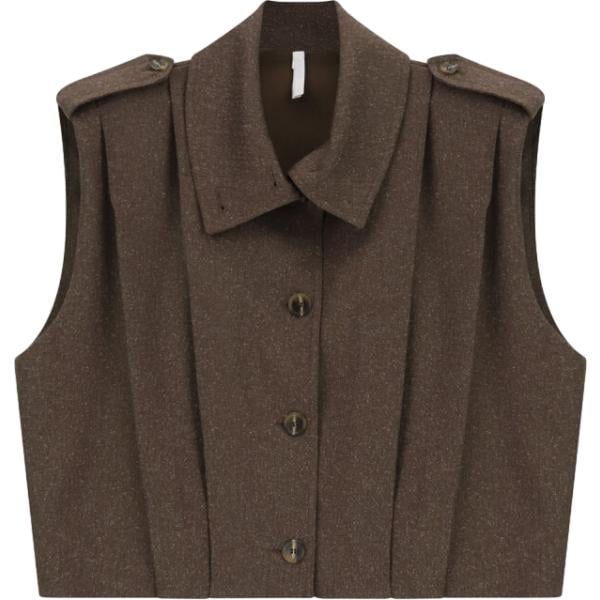 Gilet da donna in marrone scuro con spalline senza maniche Imperial