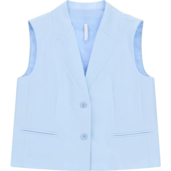 Gilet da donna in azzurro senza maniche con bottoni Imperial