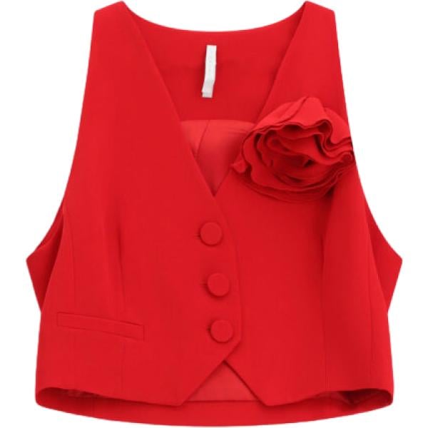 gilet Imperial rosso a fiori