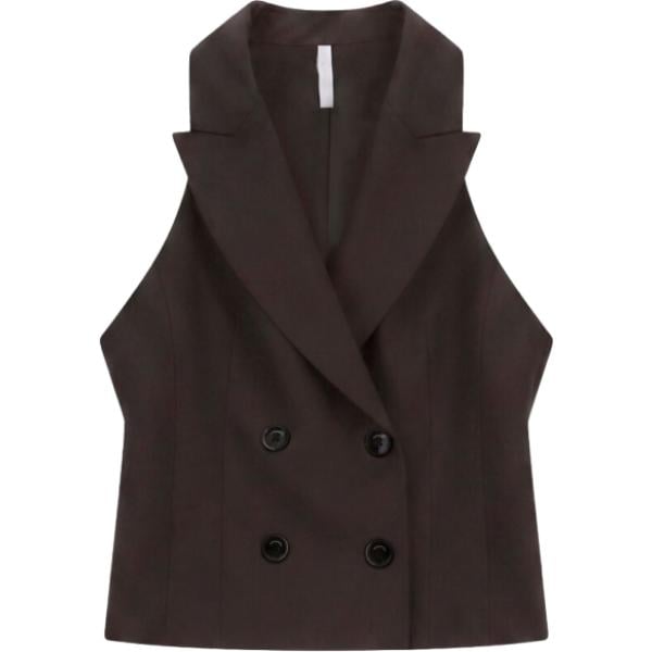 Gilet da donna in marrone scuro corto Imperial