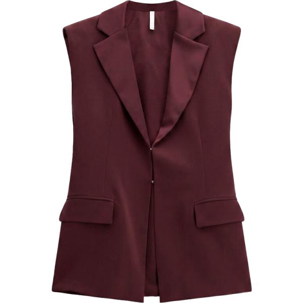 Gilet da donna in marrone scuro monopetto senza maniche Imperial