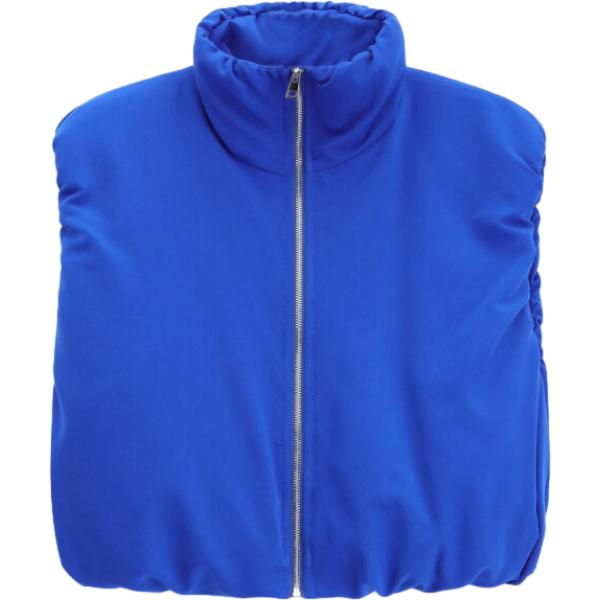 Piumino da donna in blu medio collo alto senza maniche con zip Imperial