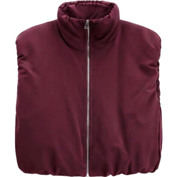 Piumino da donna in nero pece collo alto senza maniche con zip Imperial