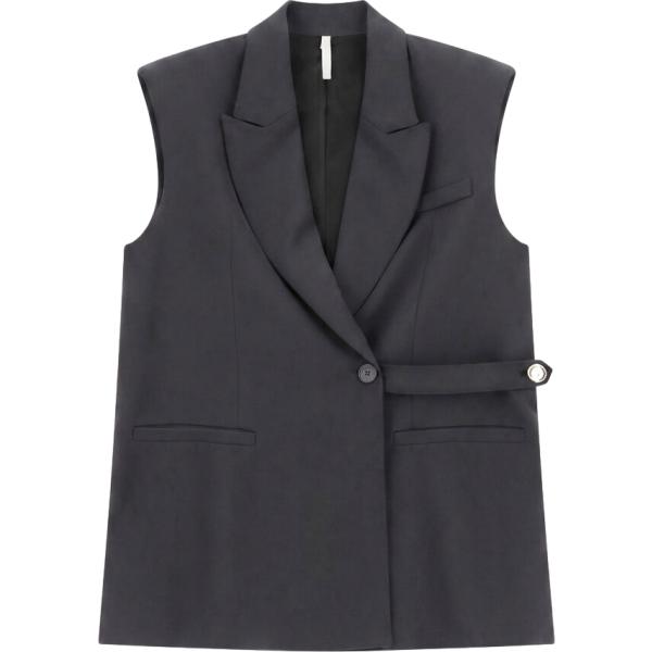 Gilet da donna in grigio scuro con bottoni Imperial