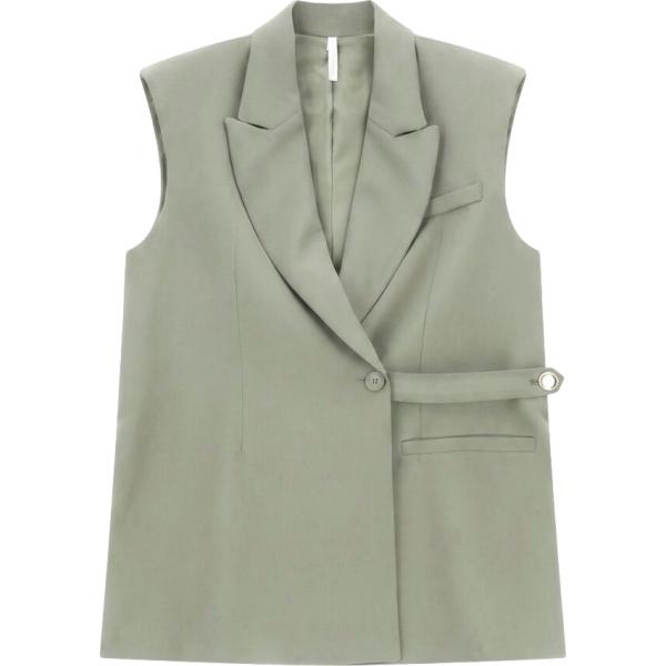 Gilet da donna in marrone chiaro con bottoni Imperial
