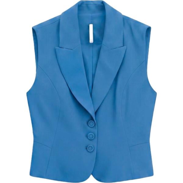 Gilet da donna in blu medio monopetto Imperial