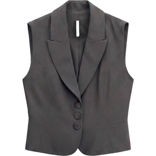 Gilet da donna in grigio scuro monopetto Imperial