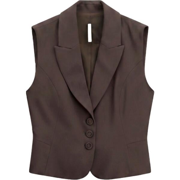 Gilet da donna in marrone scuro monopetto Imperial