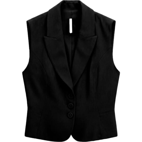 Gilet da donna in nero pece monopetto Imperial