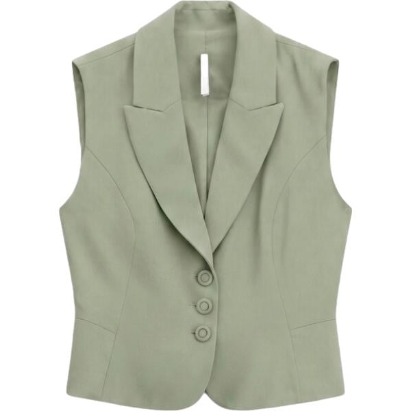 Gilet da donna in marrone chiaro monopetto Imperial