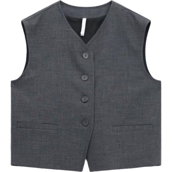 Gilet da donna in grigio scuro con bottoni Imperial