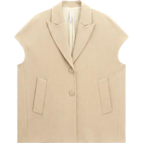Gilet da donna in beige sabbia geometrica Imperial