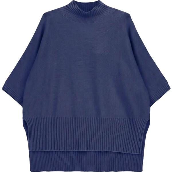 Maglione da donna in blu scuro collo alto a maniche corte Imperial