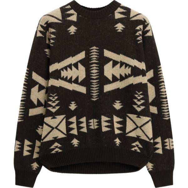 Maglione da uomo in marrone scuro con stampe girocollo Imperial