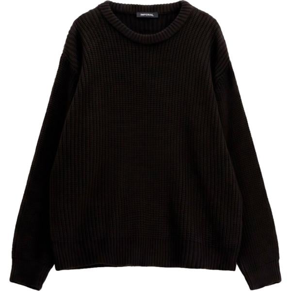 Maglione da uomo in nero pece lavorato a maglia girocollo Imperial