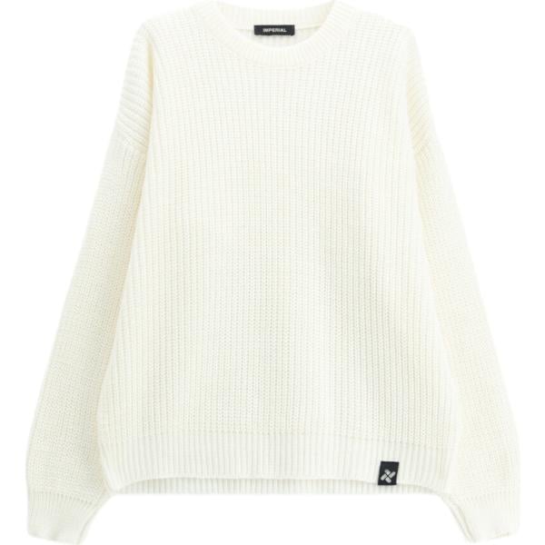 Maglione da uomo in bianco neve lavorato a maglia girocollo Imperial
