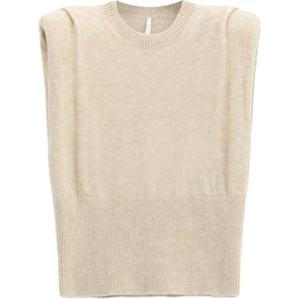 Maglione da donna in beige sabbia girocollo senza maniche Imperial