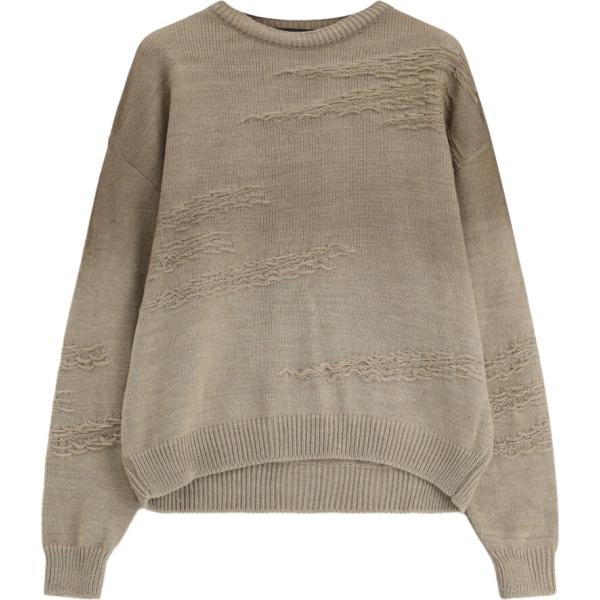 Maglione da uomo in marrone chiaro effetto delavè girocollo Imperial