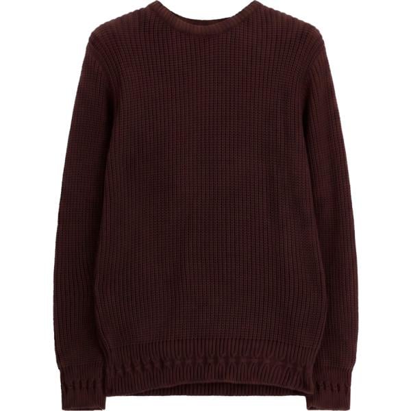 Maglione da uomo in marrone scuro lavorato a maglia girocollo a maniche lunghe Imperial