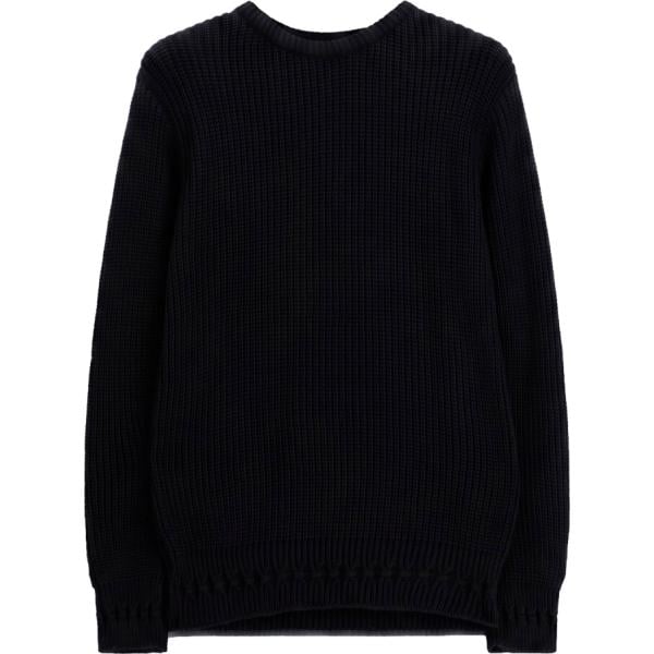 Maglione da uomo in nero pece lavorato a maglia girocollo a maniche lunghe Imperial
