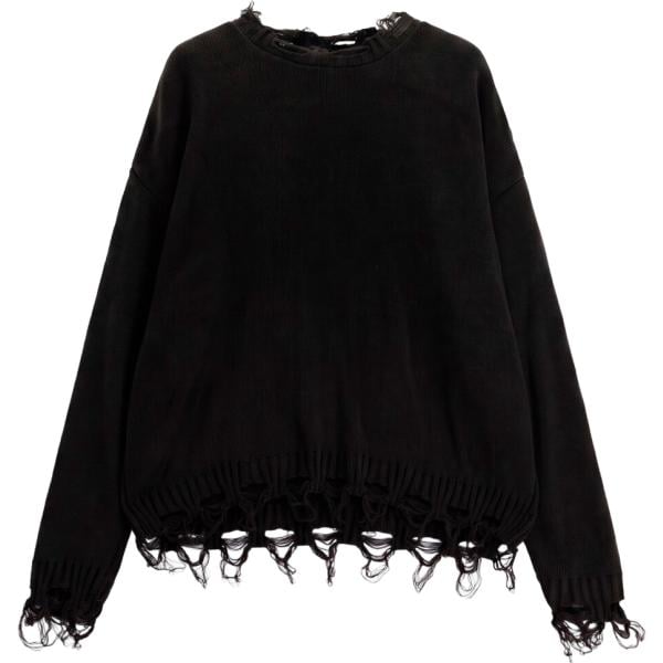 Maglione da uomo in nero pece girocollo Imperial