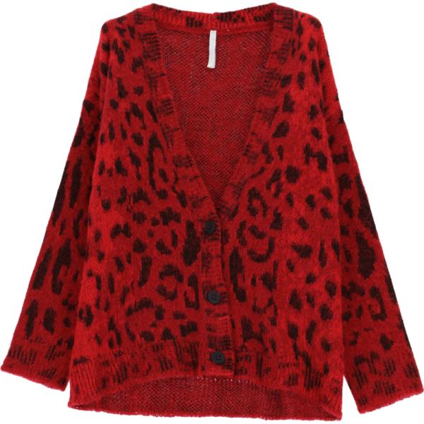 cardigans Imperial rosso animalier