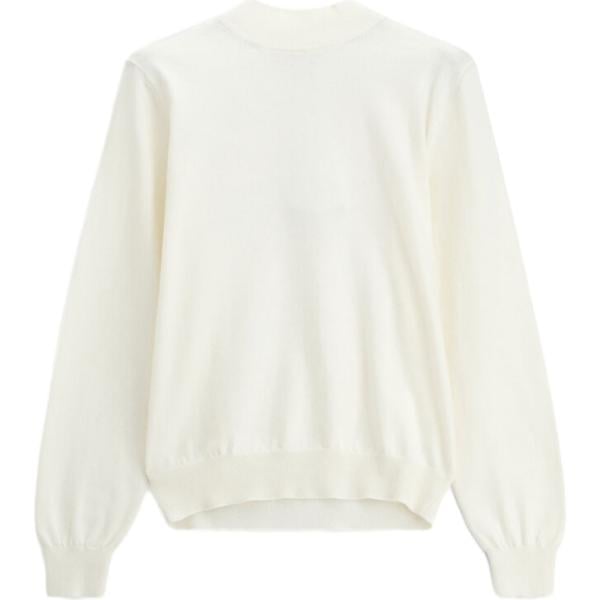 Maglione da uomo in bianco neve con stampe collo a polo a maniche lunghe Imperial