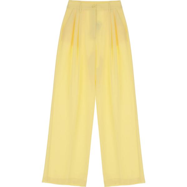 pantaloni a palazzo Imperial giallo tinta unita