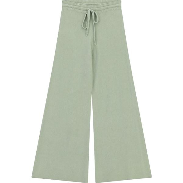 Pantaloni a palazzo da donna in beige sabbia a vita alta con coulisse Imperial