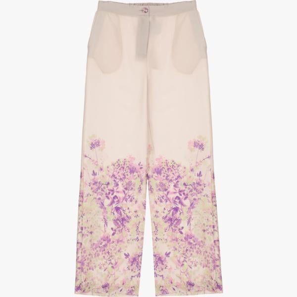 pantaloni a palazzo Imperial bianco a fiori