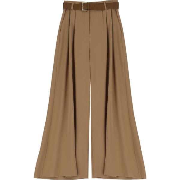 pantaloni a palazzo Imperial marrone tinta unita