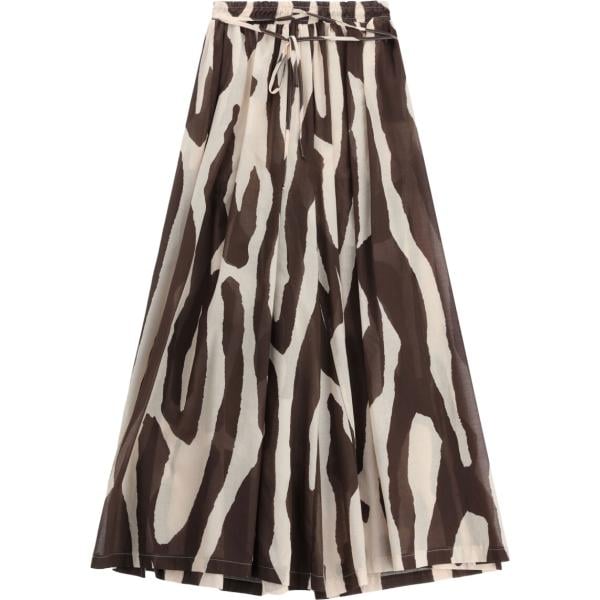 pantaloni a palazzo Imperial marrone con stampe