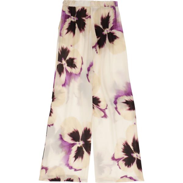 pantaloni a palazzo Imperial bianco a fiori