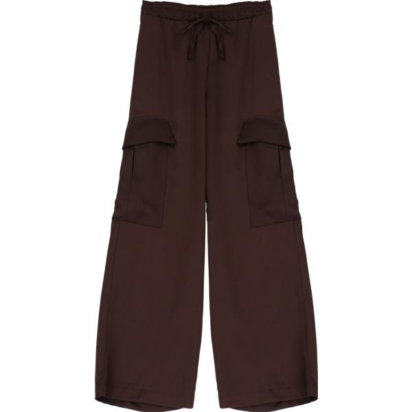 pantaloni a palazzo Imperial marrone tinta unita