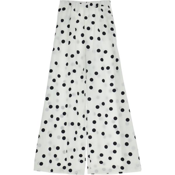 pantaloni a palazzo Imperial bianco a pois