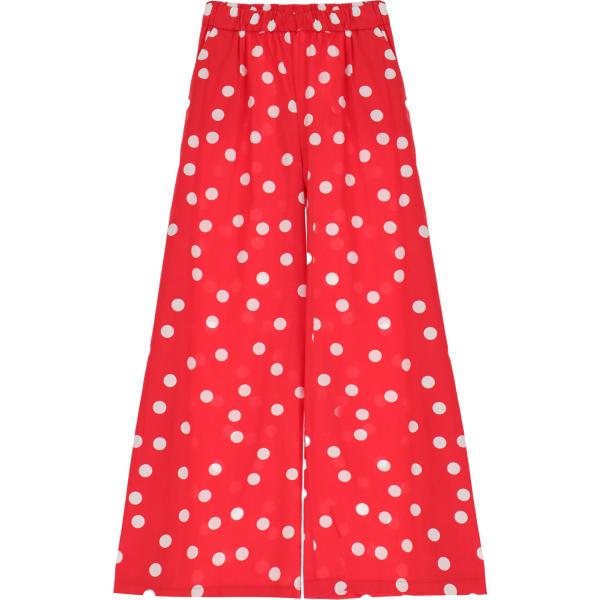 pantaloni a palazzo Imperial rosso a pois